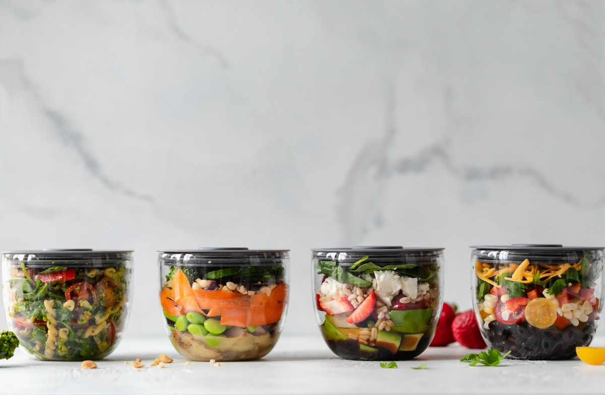 Balanced nutrition with fresh vegetables, proteins, and whole grains on a plate